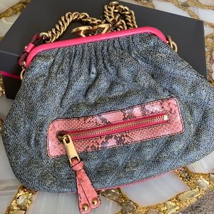Marc Jacobs Italian Leather Navy Python Purse